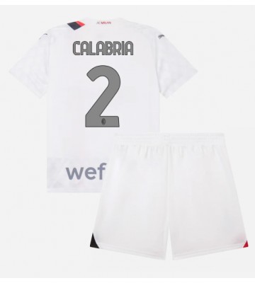 AC Milan Davide Calabria #2 Replika Babytøj Udebanesæt Børn 2023-24 Kortærmet (+ Korte bukser)